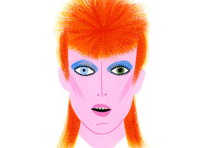 David Bowie color david bowie design gouache icon illustration portrait spot illustration