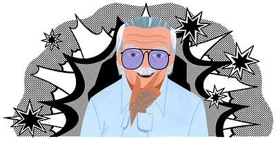 Stan Lee comic design gouache icon illustration portrait spot illustration stan lee