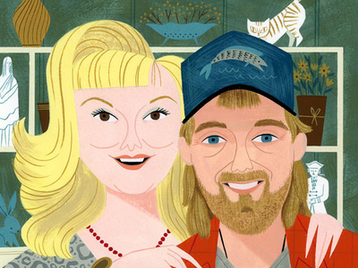 Jocelyn + Roland chris elliott color design editorial fan art gouache icon illustration jennifer robertson kidlit portrait schitts creek