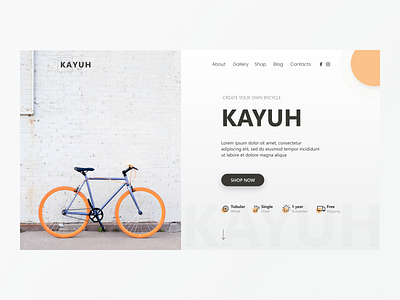 Bike Web Design bike minimalist orange web web design white