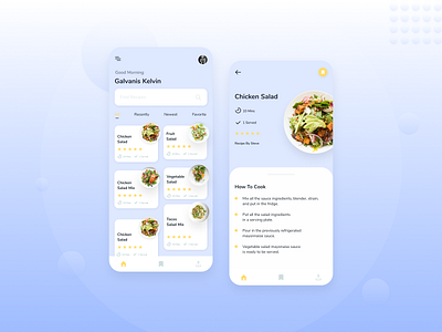 Food Recipe App 🌮 blue clean design food food app minimalist recipe ui design uiux white