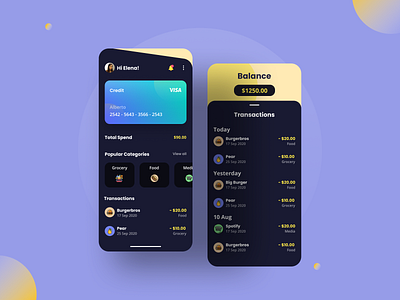 Wallet App 💸 app card clean design design minimalist mobile design mobile ui money purple transaction ui ui design visa card wallet