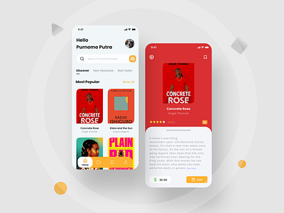 Bookshop App 📚 app book book app bookshop clean design minimalist mobile design mobile ui simple design ui ui design white