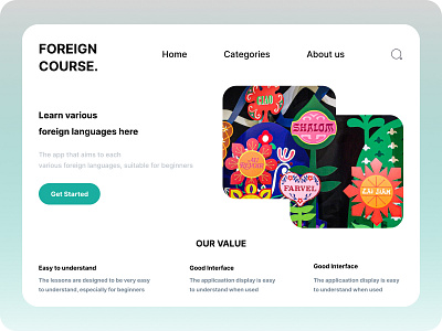 Foreign Course V.3 - Website app clean design design graphic design illustration minimalist mobile design mobile ui ui white