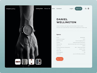WaktuKu Single Landing Page ⌚️ app clean design design landingpage minimalist mobile design mobile ui ui watch