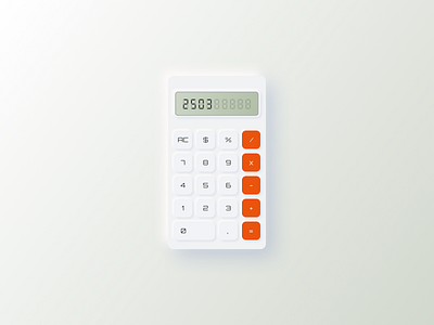 Calculator UI Design android app design calculator numeric orange white