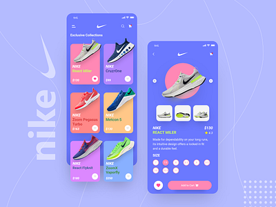 NIKE Shoes - Mobile UI Exploration app design branding creative dribbble e commerce flat graphic design ios iphonex minimal mobile app mobile app design mobile ui modern nike trendy ui ux web apps web design