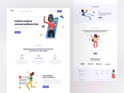 Fluid Messaging - Web App Exploration 3d 3d illustration branding business creative dribbble figma flat fluid header landing page message app minimal trending trendy ui ux web design web apps web design