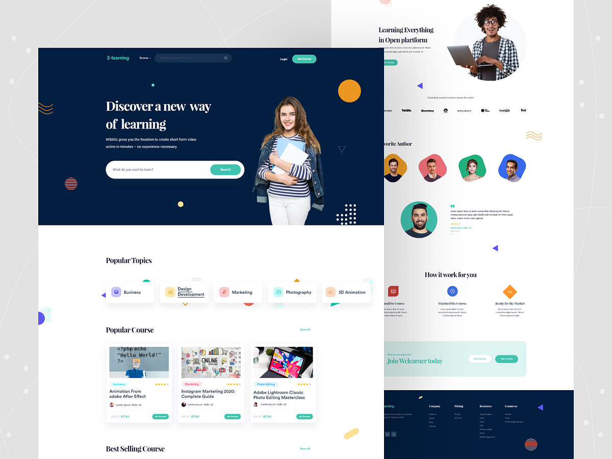 E-learning Courses - Landing Page by Asif Howlader on Dribbble