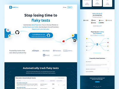 Buildpulse - Landing Page clean creative dailyui design developer e commerce flaky test landing landing page minimal plugin trendy ui ui design ux ux design web design web header website