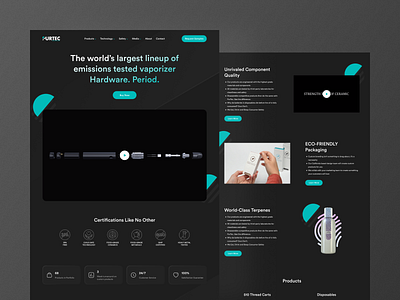 Purtec - Landing Page asif branding cancer creative design gfxgeek gradient homepage landing page minimal modern purtec smoke trendy ui ui design ux vape vaporizer web design