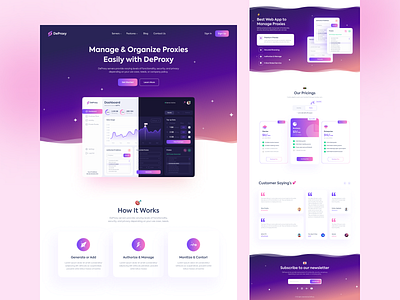 Proxy Management Website creative dashboard design gradient homepage ip landing page management package popular shot proxies proxy server ui ux vpn web app web design website widgets