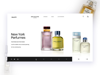 Perfume Shop - Web Concept creative design e commerce website fashion first shot follow me graphic design minimal perfume scent ui web design