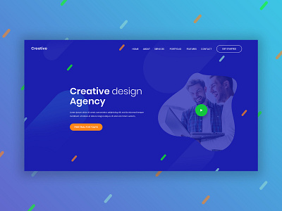 Creative Design Agency - Header agency branding branding agency clean colours creative design agency dribbble e commerce graphics graphics design header header design landing page layout minimal simple ui ux web apps web design