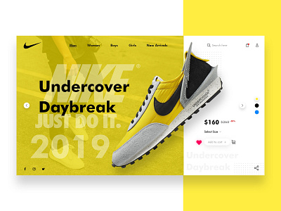 NIKE - Undercover Concept adobe xd app design branding creative dribbble e commerce header landing page minimal nike photoshop shoe simple ui ui ux design ux web apps web design xd xd design