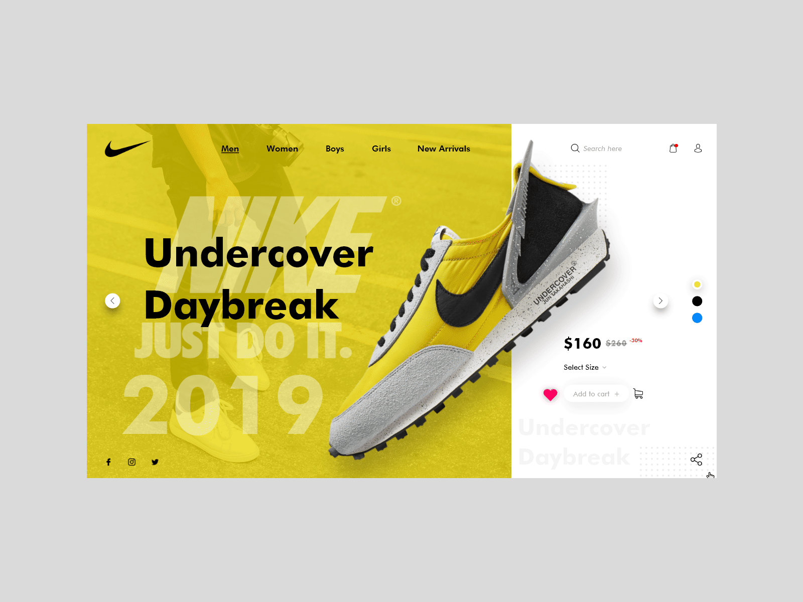 NIKE - Undercover Concept branding branding agency creative dribbble e commerce graphic design header landing page minimal simple trendy ui ux web apps web design