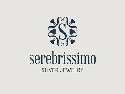 SEREBRISSIMO crystals diamond gold jewelry logo s serebrissimo shop silver simple. stones strict