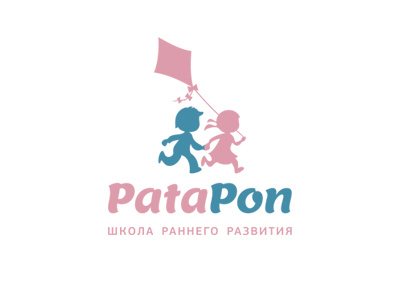 Patapon brand child childhood flat kid kids logo logos run school