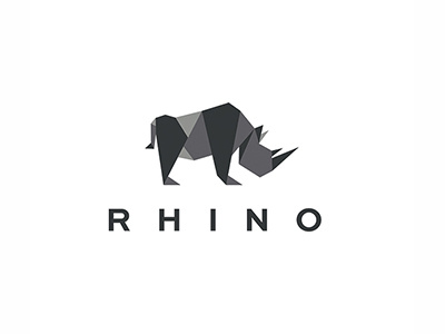 RHINO logo logos low lowpoly mosaic origami poly polygon rhino rhinoceros trand