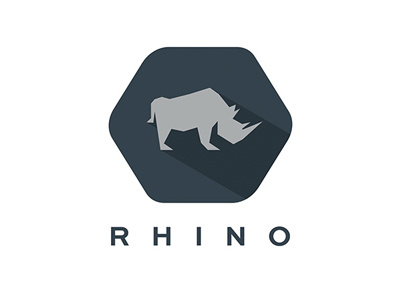 RHINO flat flatdesign logo origami rhino rhinoceros shadow