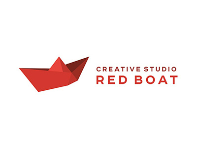 RED BOAT boat creative design logo logos low poly polygon red reds sing studio