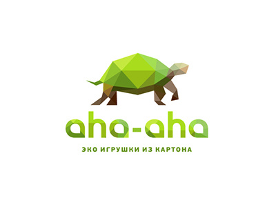 aha-aha aha brand concept cardboard eco ecology logo toys turtle