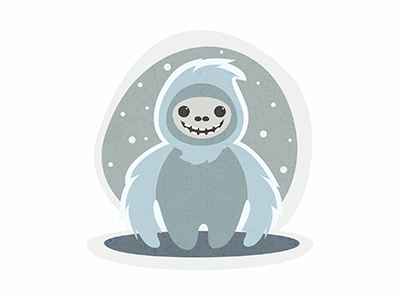 Cute Christmas Monster Yeti Bigfoot Vector. Holiday Cartoon Mascot