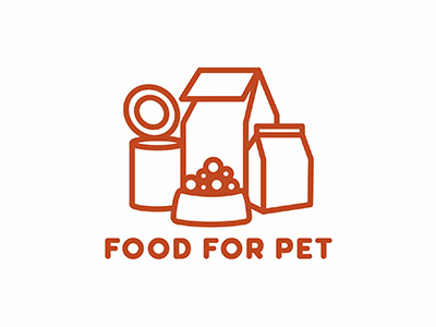 Food Fot Pet bags bowl box canned concept creativity design eat food logo packs pets