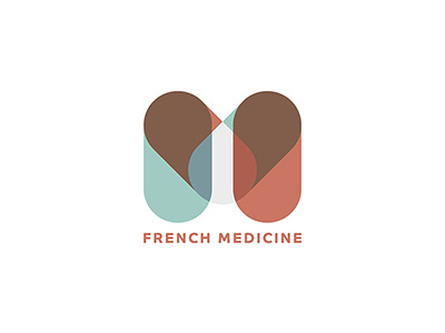 French Medicine brand capsules flag france health identity letter logo medicine pharmacy pills tablets