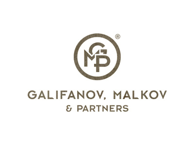 Galifanov, Malkov & Partners brand bureau identity letters logo monogram office patent r trademark ®