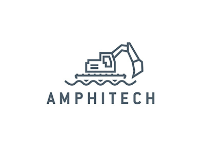 AMPHITECH amphi amphibious building clean construction excavator icon lakes pond swamps tech work