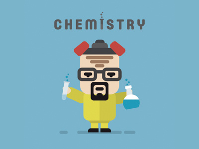 Сhemistry breakingbad chemist chemistry experiment flat heisenberg illustration lab laboratory science vector walterwhite
