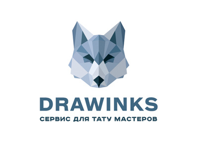 Drawinks animal dog gray ink low pet poly polygons service style tattoo wolf