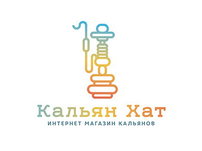 Kalyan Hut bulb contour gradient hookah logo outline shisha smoking store tobacco trend tube