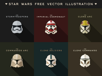 Star Wars Free Vector Illustration clone darth darthvader flat flatdesign free imperial star starwars stormtroopers illustration wars