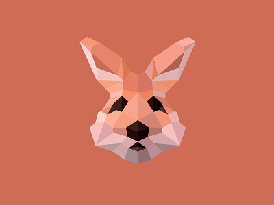 Rabbit animals illustration logo2016 logos logoset lowpoly mask orange polygonal polygons rabbit trend