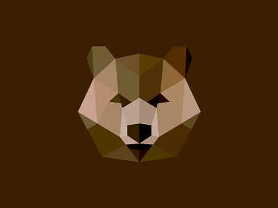 Bear animal bear face front icon logos low poly plane polygonal symbol