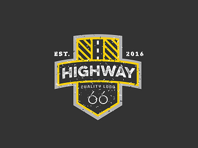 Highway 66 flat flatdesign highway logos road scratches sign