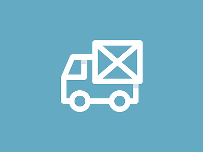 Mail Truck auto car courier cross delivery letter line logo mail sign truck write