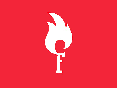 Fire f fire flame flat icons letter lights logo minimalism monogram red sign
