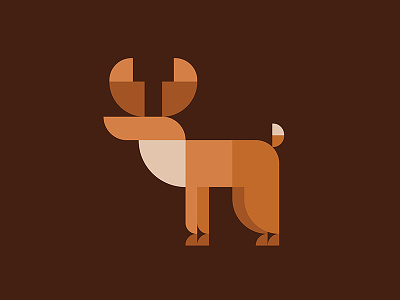 Deer animal antlers christmas deer elk geometry golden section illustrations logo minimalism