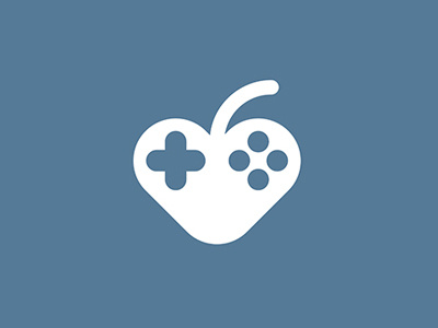 Like to play apple button flat game heart joystick like logo love play