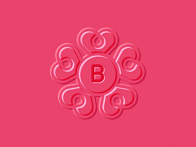 Monogram Hearts abstract flat hearts illustration letter line logo logos monogram pink
