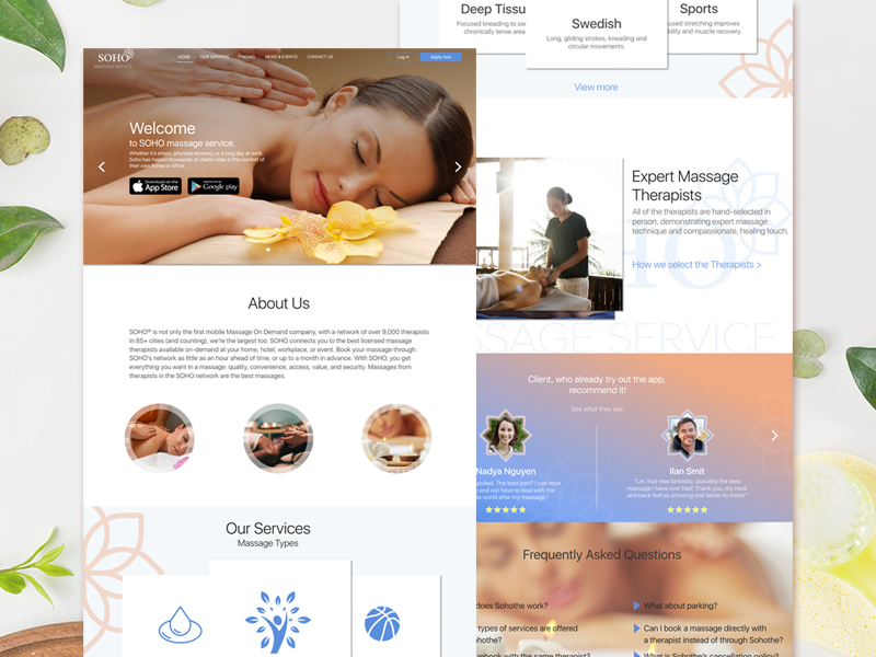 Landing Page Of Massage App By Andrii Domanchuk On Dribbble