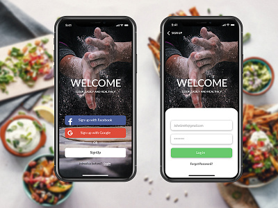 Recipes App app cooking design food food app login mobile app mobile app design mobile screens recipe app signup ui ux