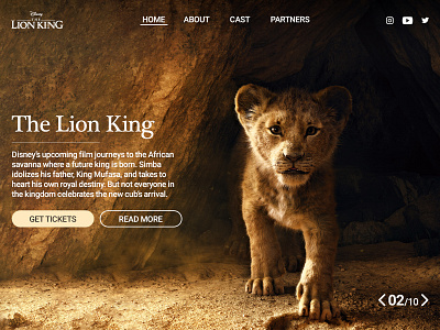 The Lion King Website concept design layout movie sketch the lion king ui ux web