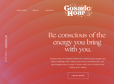 Cosmic Hour Website aura gradient tarot webdesign website
