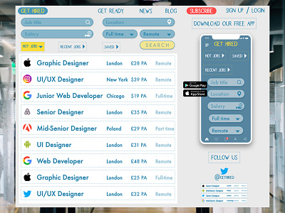 Job Listing adobe photoshop adobe xd app creativehunger daily ui 050 dailyui design designmadness enjoy the moment get hired iphone x job job listing search ui ux ui design uxlover web design website