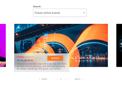 Pagination adobe adobe xd concept creativehunger design designmadness enjoy the moment events online events search ux ui design uxlover website xddailychallenge