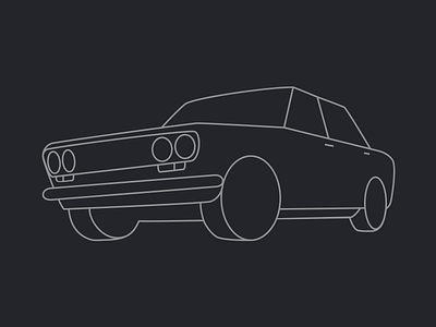 Datsun 1600 side on 1600 1970s 510 70s car cars datsun datto illustration nissan silhouette vector
